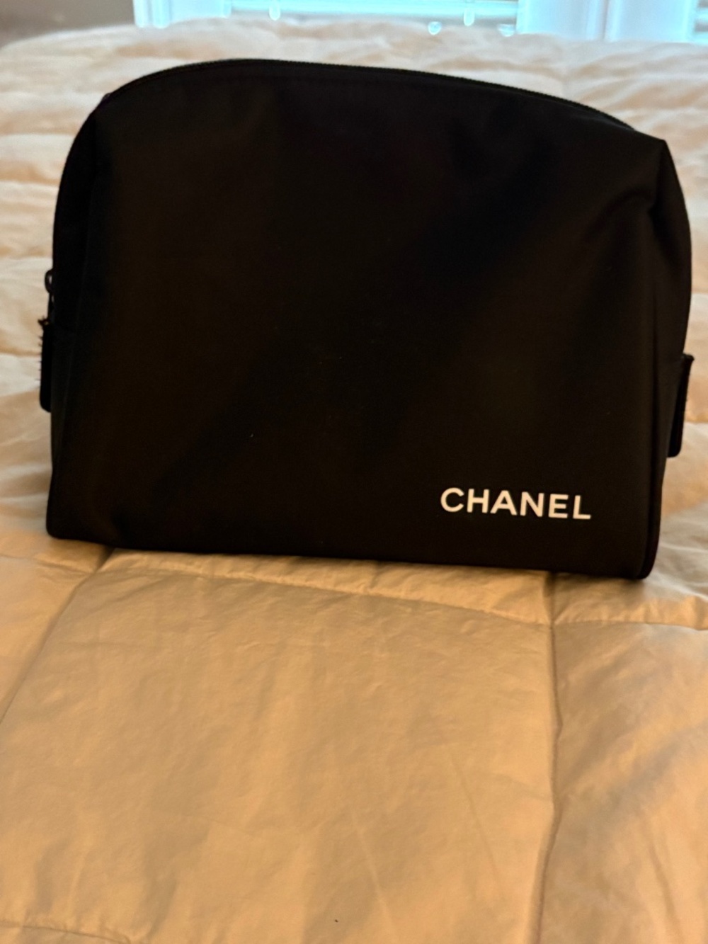 CHANEL Beauty Black Nylon Travel Cosmetic Bag